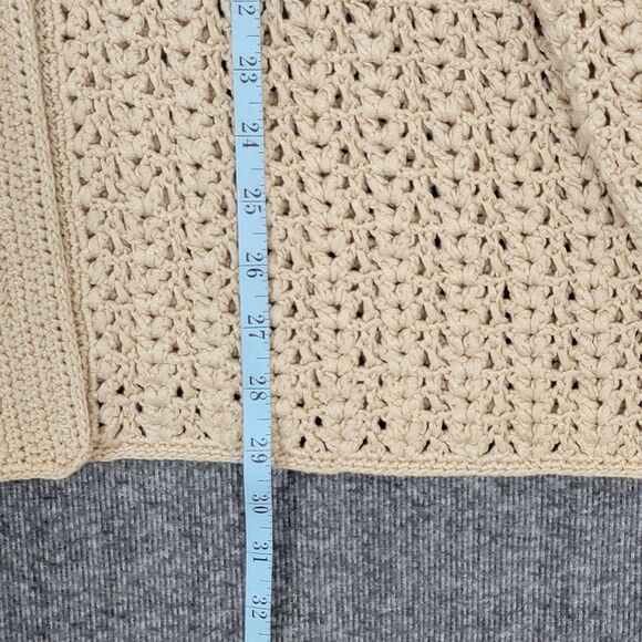 Talbots Cardigan Sweater Womens 2X Tan Hand Knit Mercerized Cotton 3-Button - Picture 5 of 13